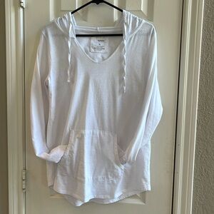 Sonoma White Hooded Long Sleeve Top